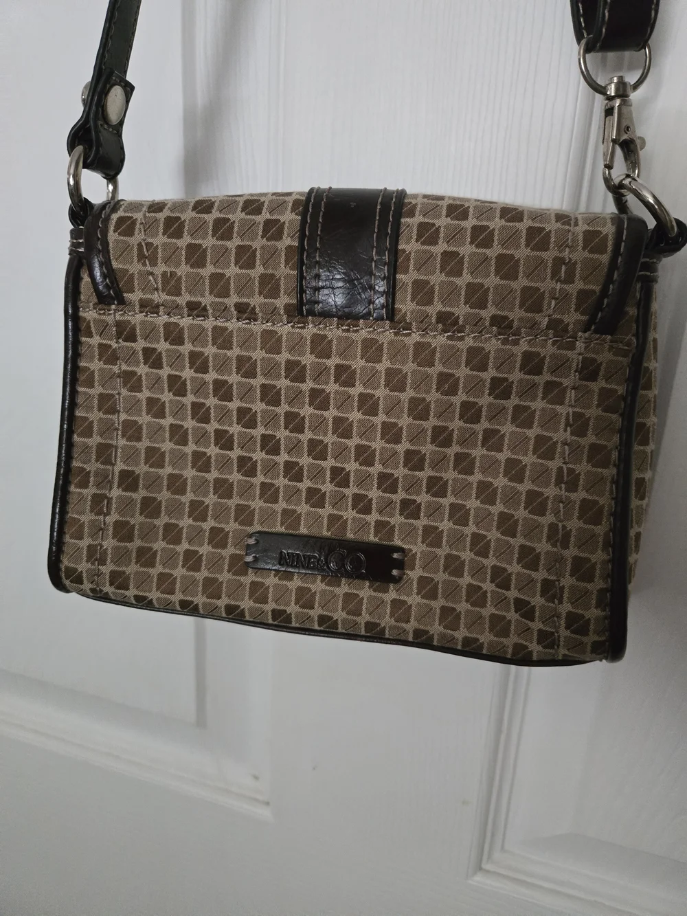 Nine & Co. Brown Patterned Crossbody Bag